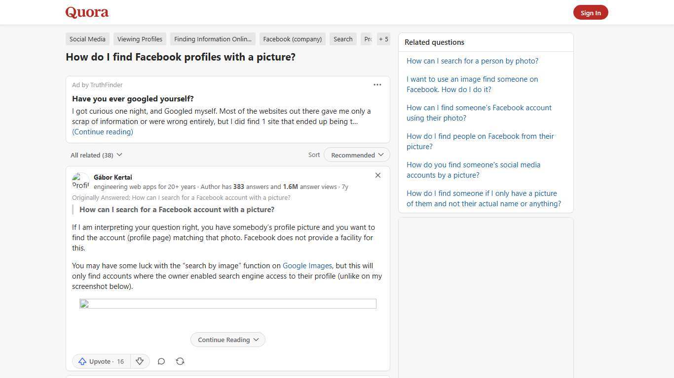 How to find Facebook profiles with a picture - Quora