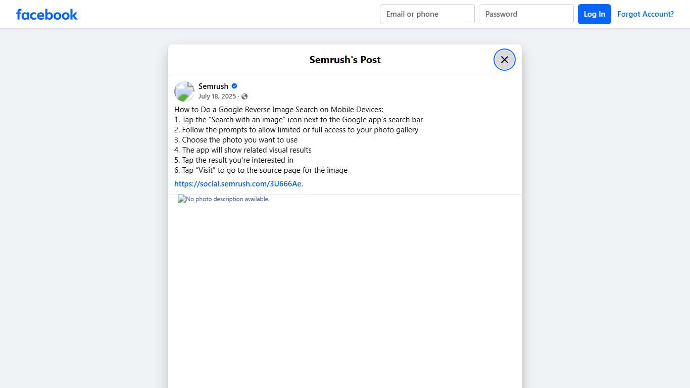 Semrush - How to Do a Google Reverse Image Search on... | Facebook
